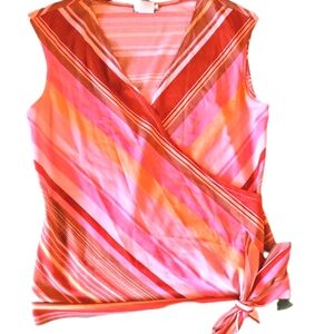 Striped Pink and Orange Women's Top